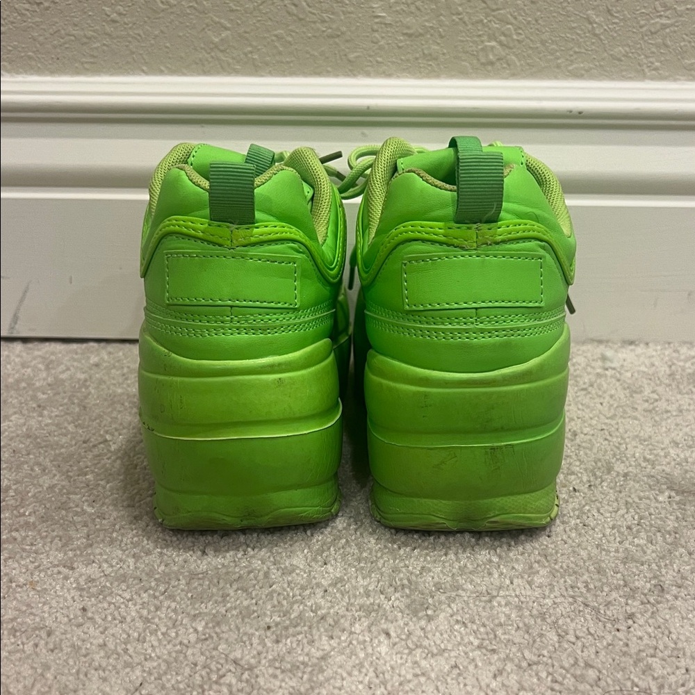 Dynamic Realness Green Platform Sneakers - Picture 4 of 8
